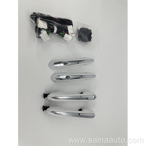 Pearl white car front and rear door handles